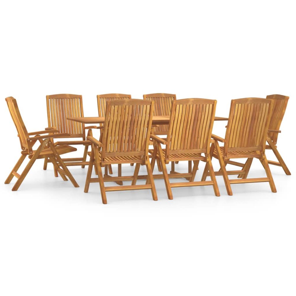 Ensemble à manger de jardin 9 pcs bois de teck solide
