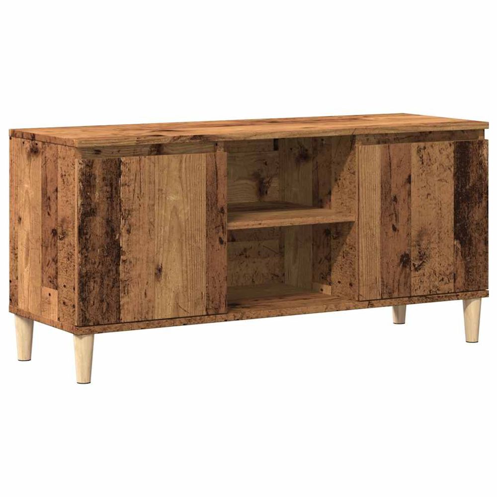 Meuble tv vieux bois 102x35x50 cm bois d'ingénierie
