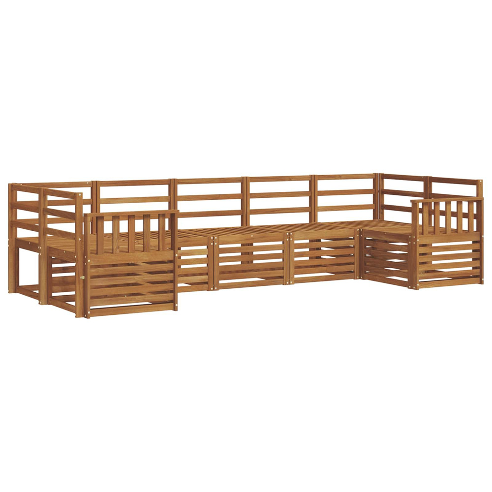 Ensembles de canapés 7 pcs naturel bois d'acacia massif