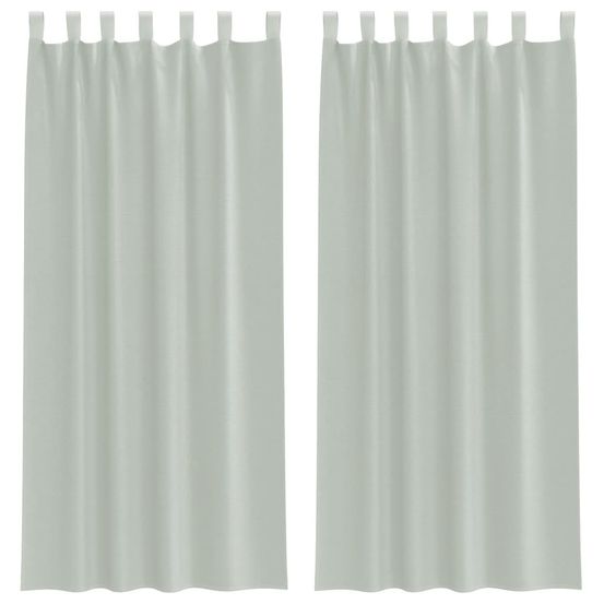 Rideaux en voile avec boucles 2 pcs gris clair 140x225 cm