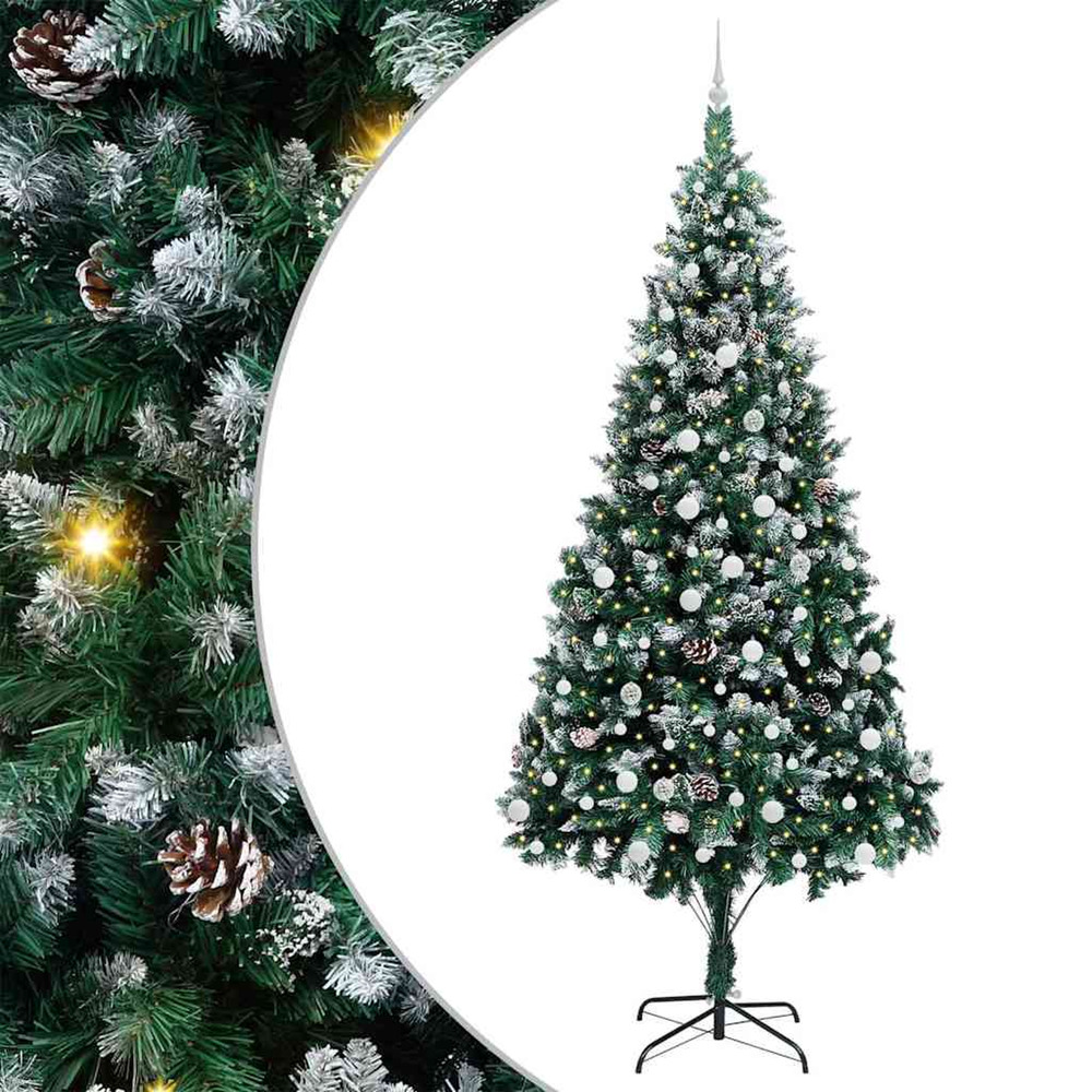 Sapin de noël artificiel vert 240 cm pvc, acier et plastique