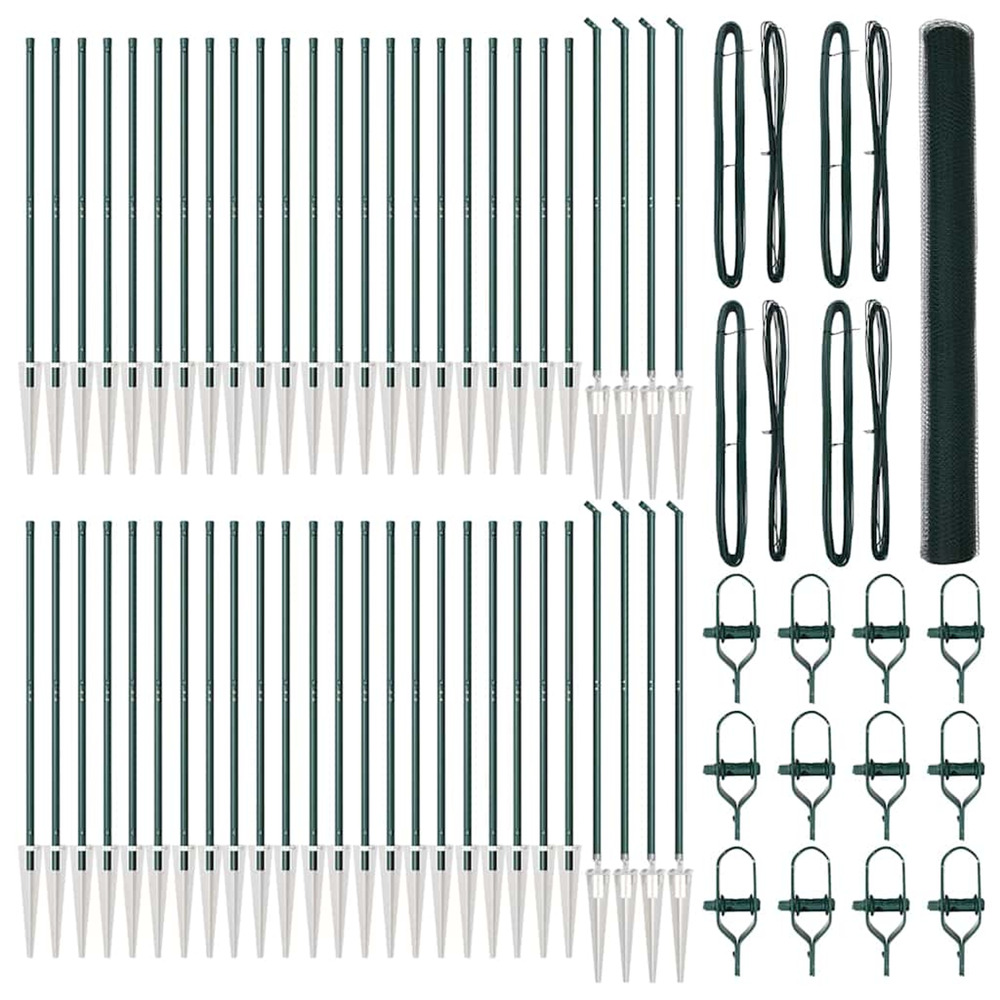 Poteau de clôture. Vert 100 x 1,6 m (treillis de 25 mm)