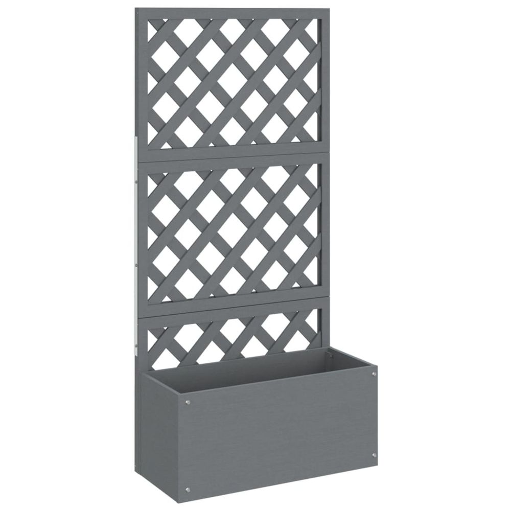Jardinière d'extérieur en treillis gris 65x33x135 cm wpc
