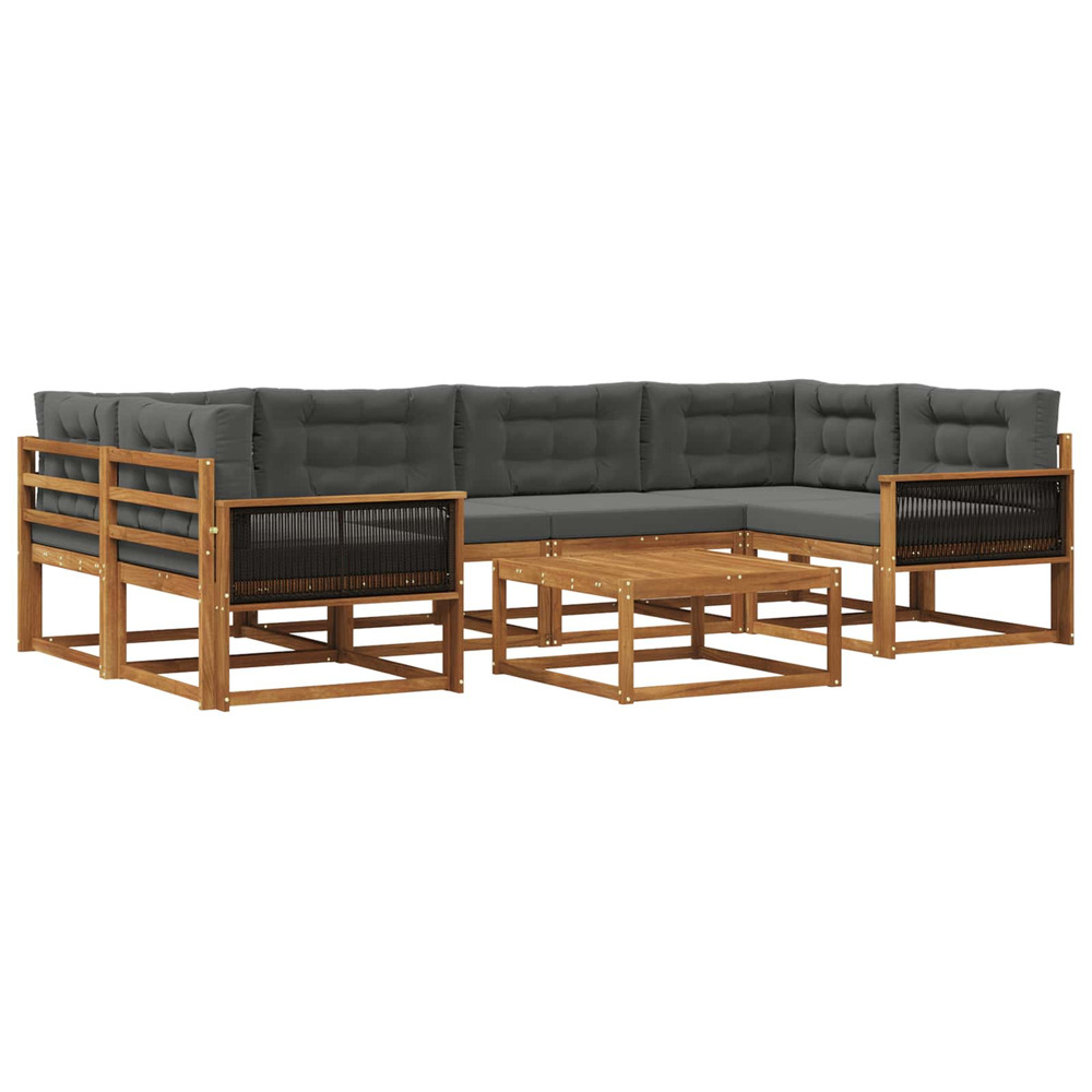 Ensemble de canapés d'extérieur 7 pcs naturel et anthracite