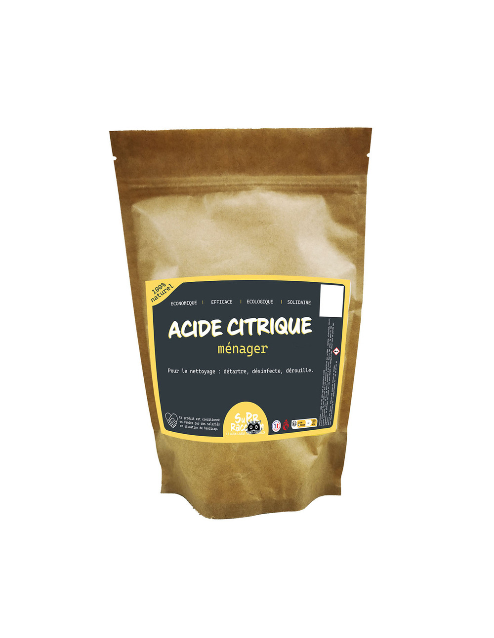 Acide citrique ménager - 179657 - sac - 400g - super raccoon