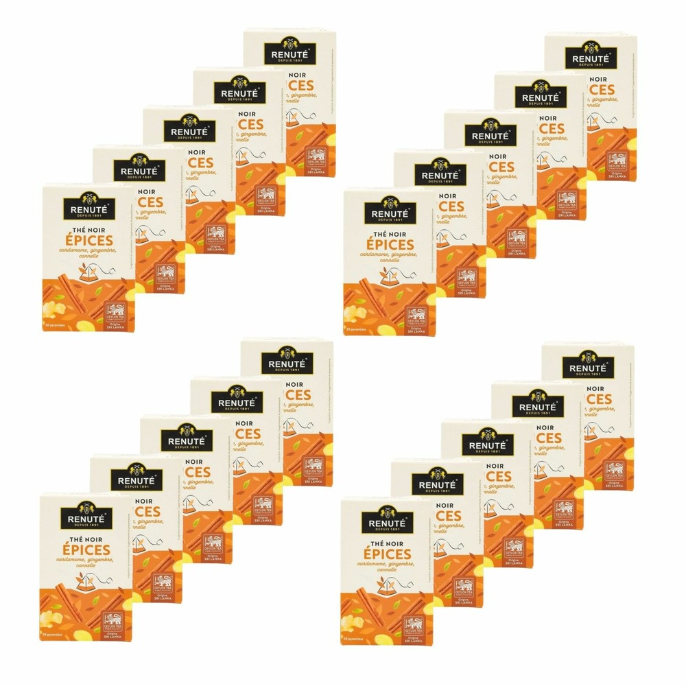 Thé noir aux épices et agrumes - 20 sachets - renuté
