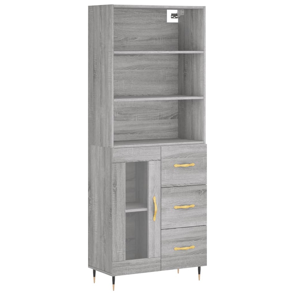 Buffet bahut commode armoire meuble de rangement organisateur cuisine salle de séjour salon haut sonoma 69,5 x 34 x 180 cm bo