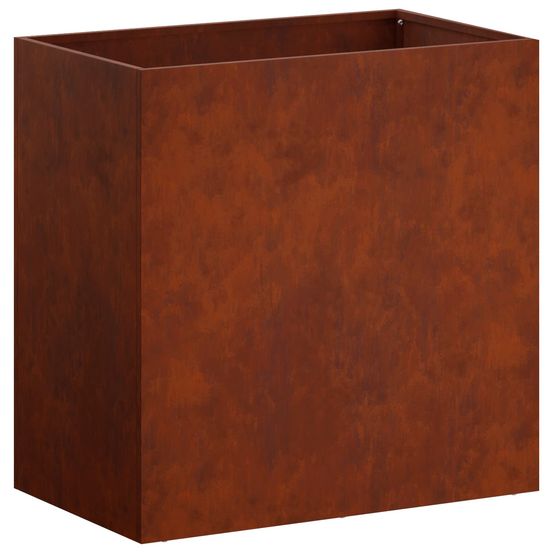 Cache-pot de jardin rouillé 50 x 30 x 50 cm acier patiné