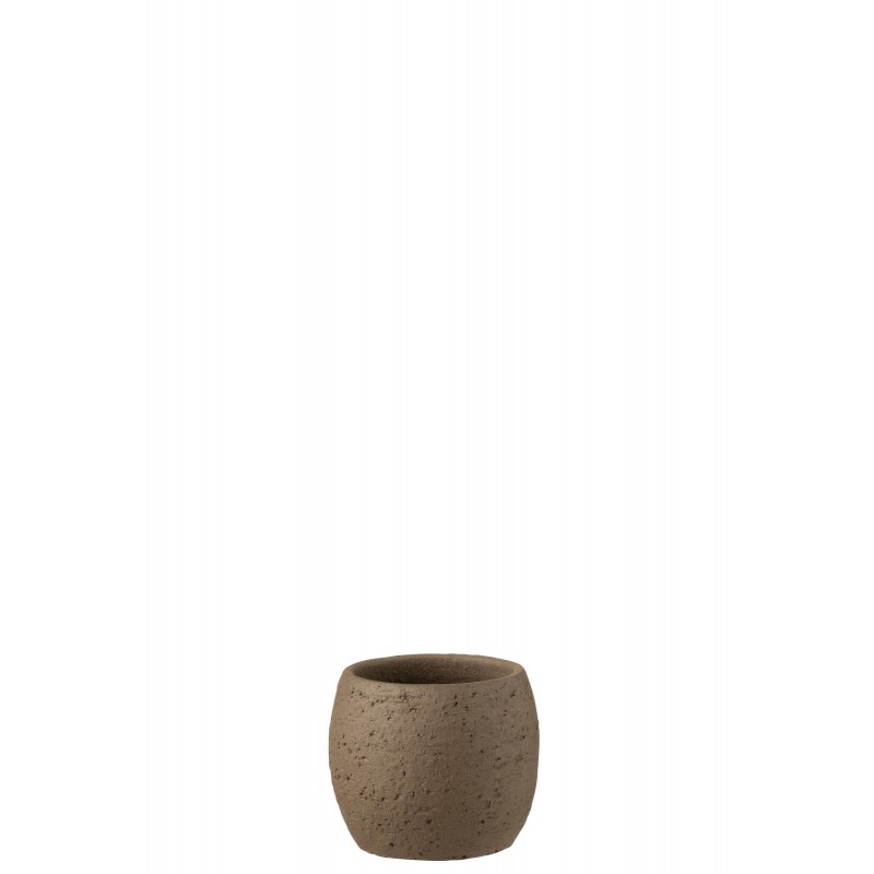 Cache pot en céramique marron 16x16x14 cm