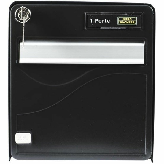 Boîte aux lettres baltic 1 porte acier galvanisé - ouverture latérale - noir