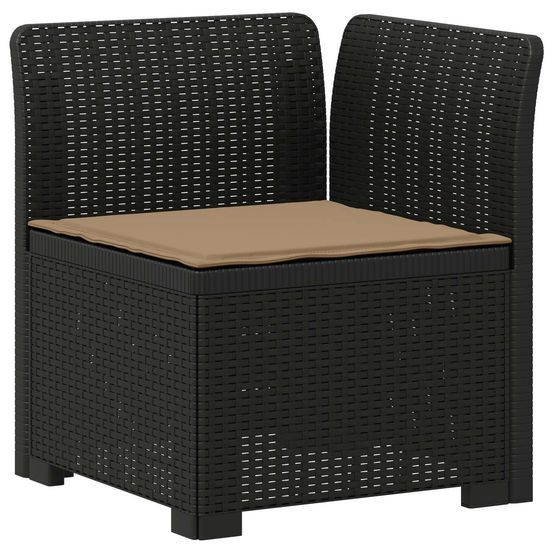 Canapé de jardin 1 place avec coussin look rotin pp anthracite