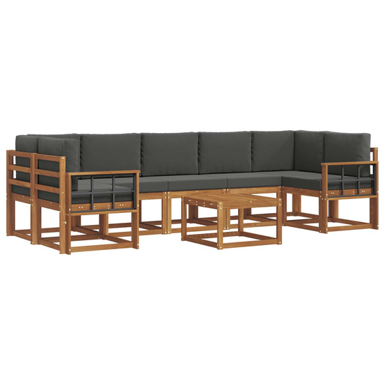 Ensemble de canapés d'extérieur 8 pcs naturel et anthracite