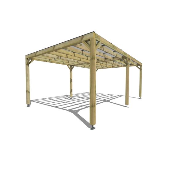 Pergola bois • 6m x 4m • indépendante • sens largeur • couverture étanche transparente incluse • livraison comprise