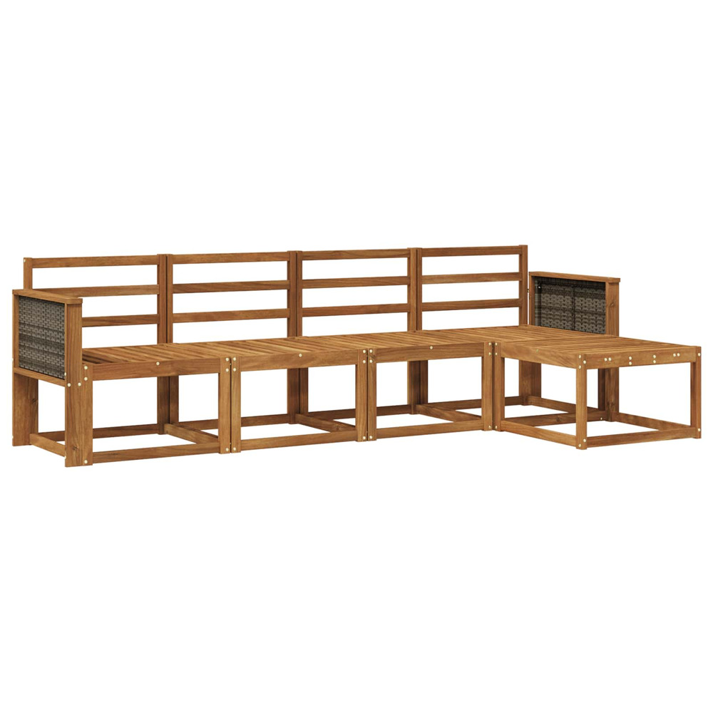 Ensemble de canapés d'extérieur 5 pcs naturel