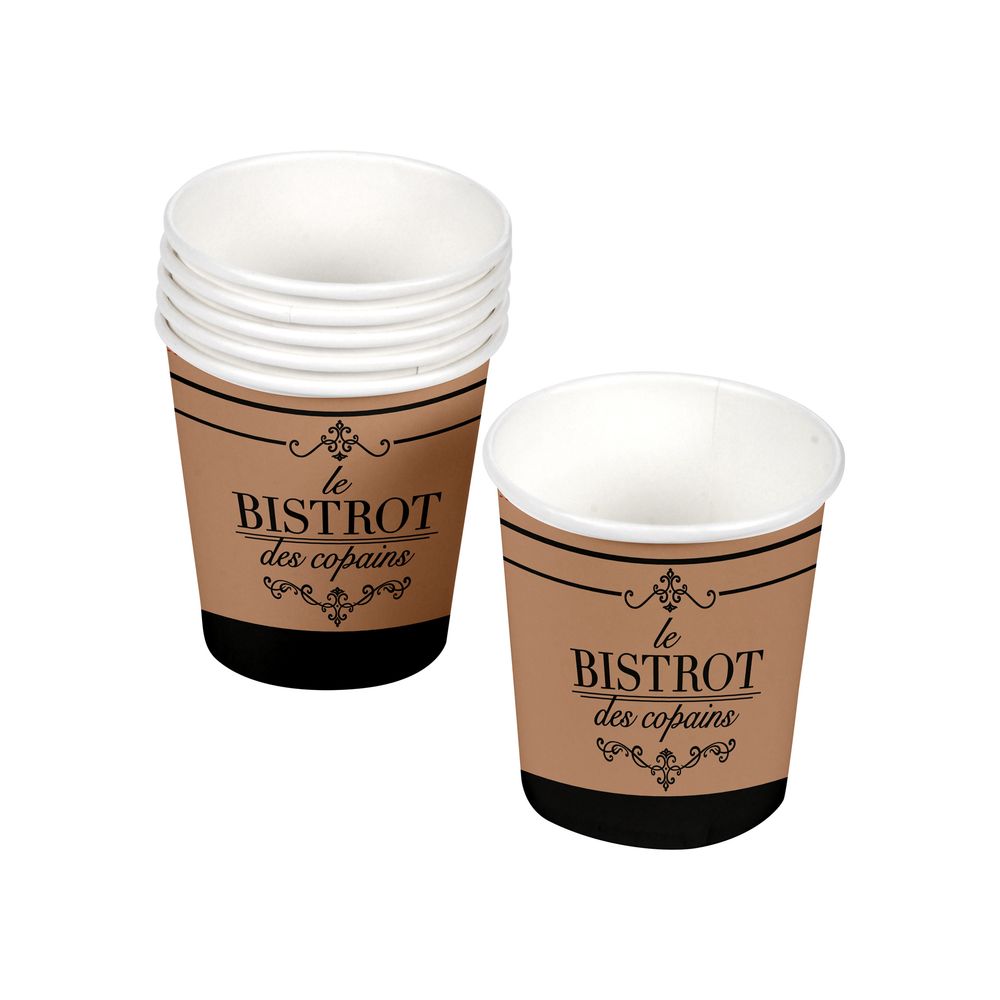 10 gobelets en carton bistrot parisien