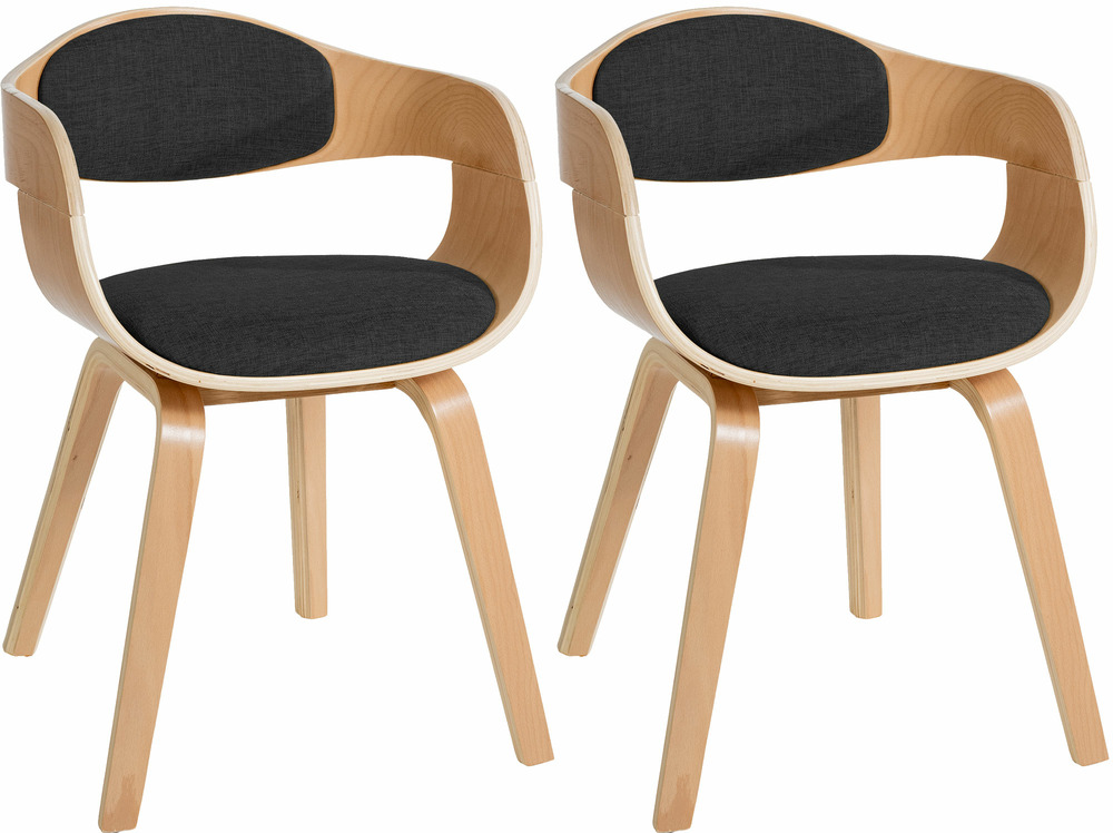 Lot de 2 chaises kingston tissu