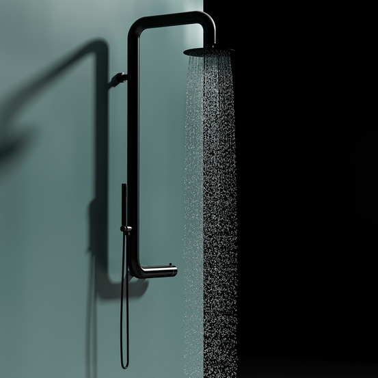 Douche deau chaude et froide exterieure sined cabras black wall