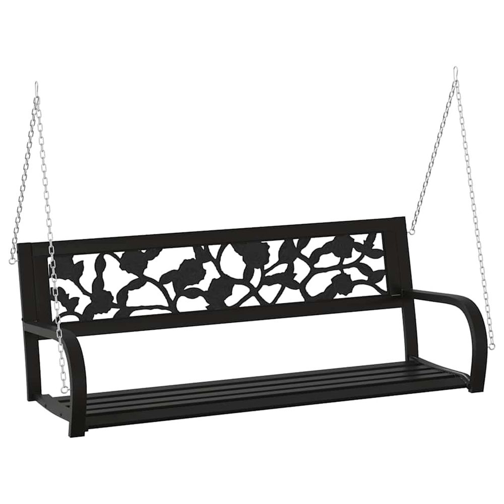 Balancelle de jardin 125 cm acier et plastique noir