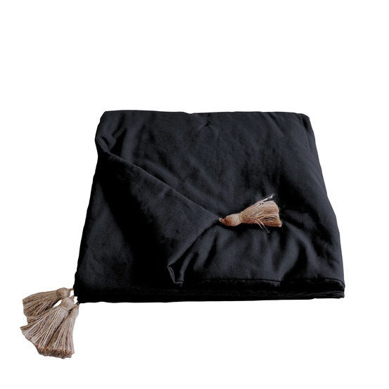 Edredon bout de lit en coton avec pompons cocoon