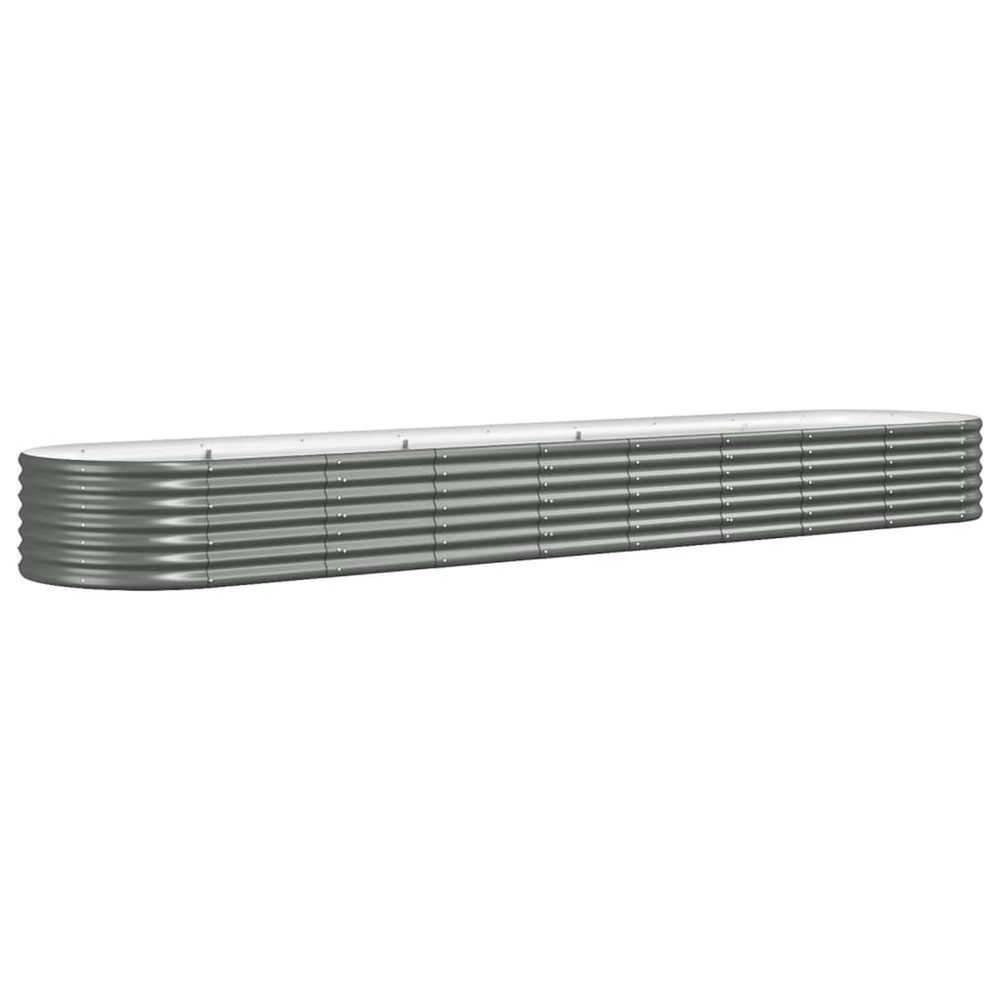 Lit surélevé de jardin acier galvanisé 368x80x36 cm gris