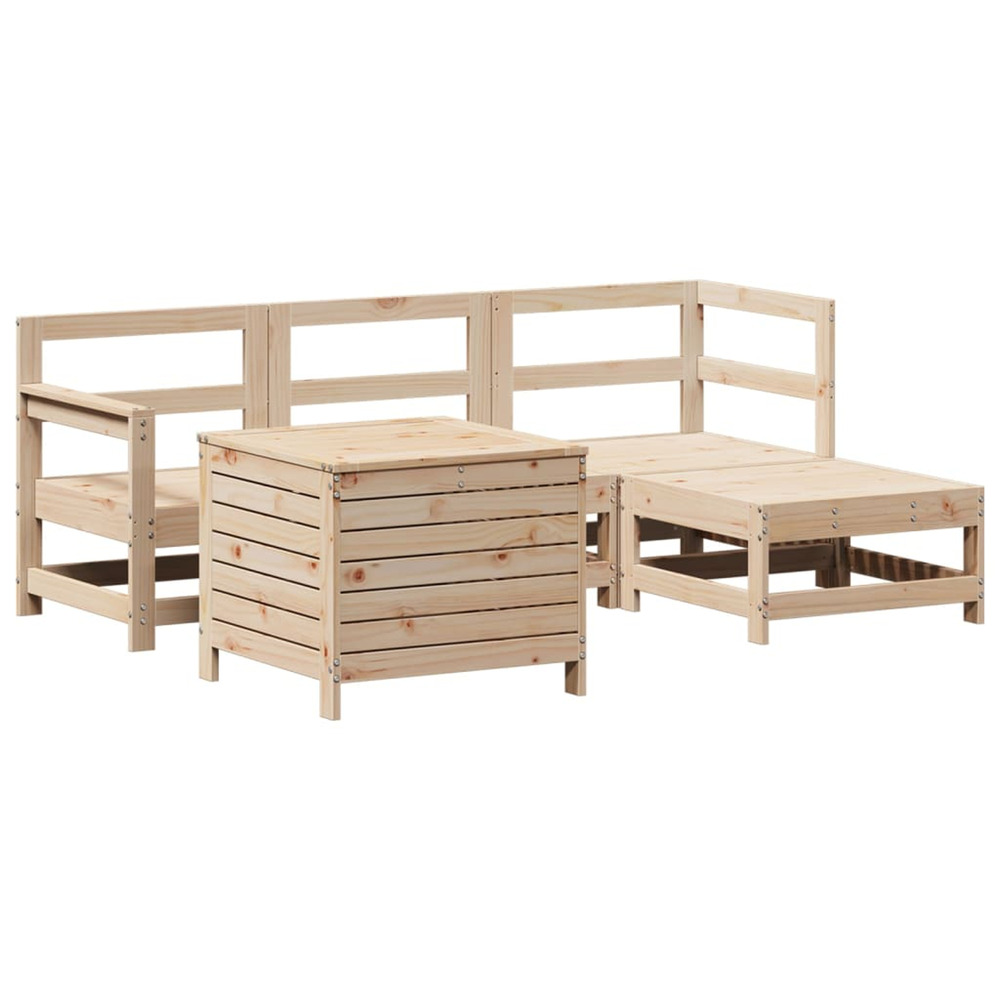 Salon de jardin 5 pcs bois de pin massif