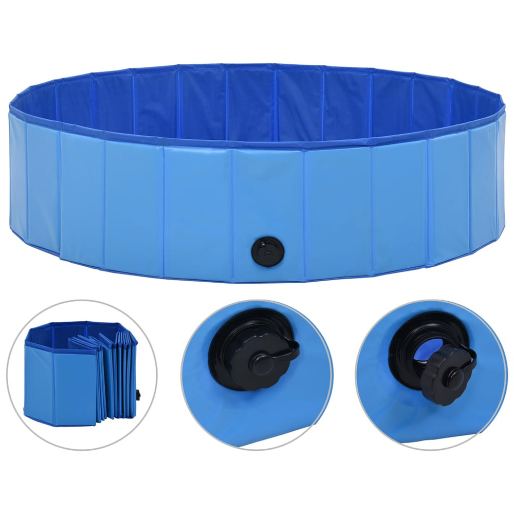 Piscine pliable pour chiens Bleu