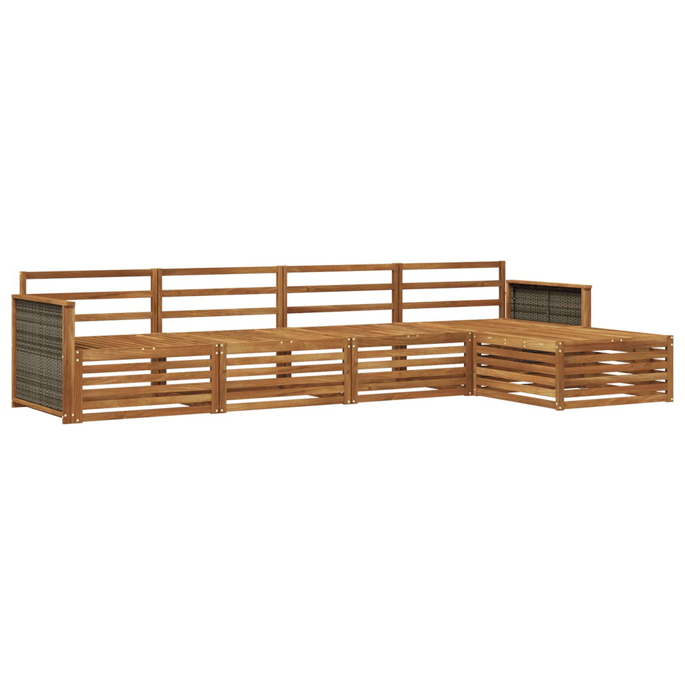 Ensemble de canapés d'extérieur 5 pcs naturel