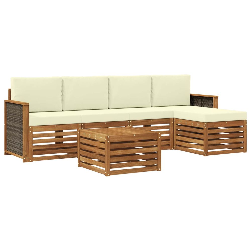 Ensemble de canapés d'extérieur 6 pc naturel et crème