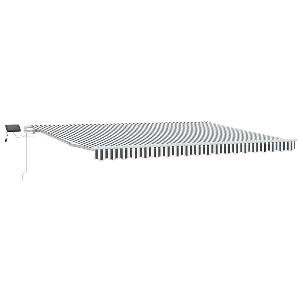 Auvent manuel rétractable avec led anthracite blanc 450x300 cm
