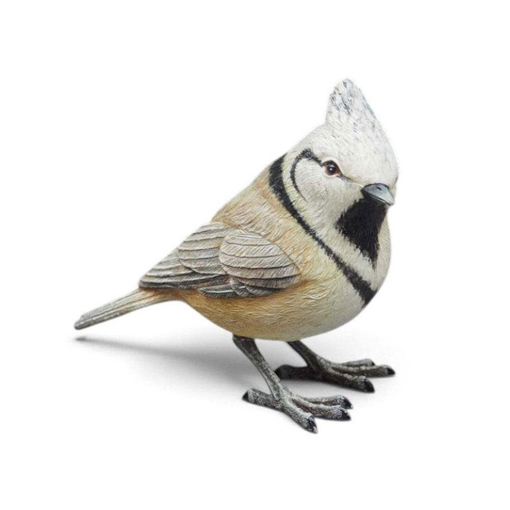 Statuette mésange huppée résine 9x5x11cm