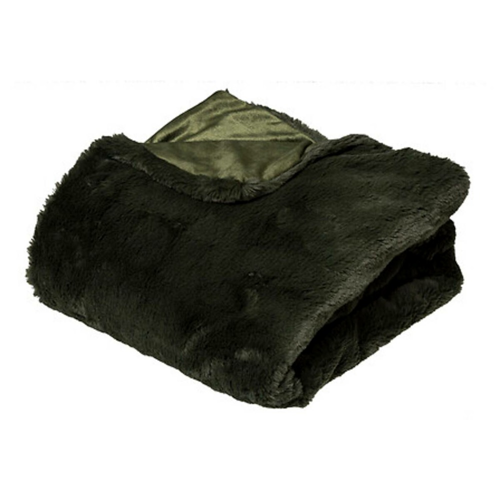 Plaid fourrure kaki 130x180cm