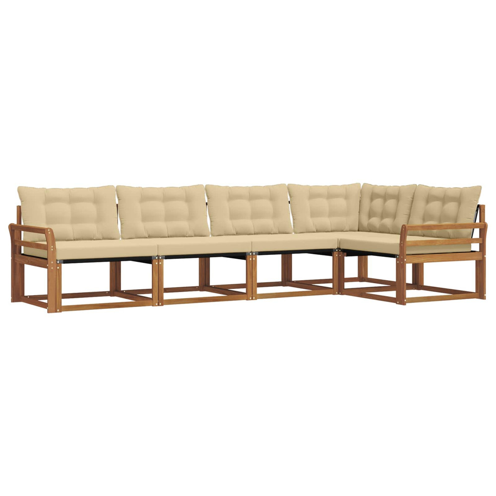 Ensemble de canapés d'extérieur 5 pcs naturel et beige