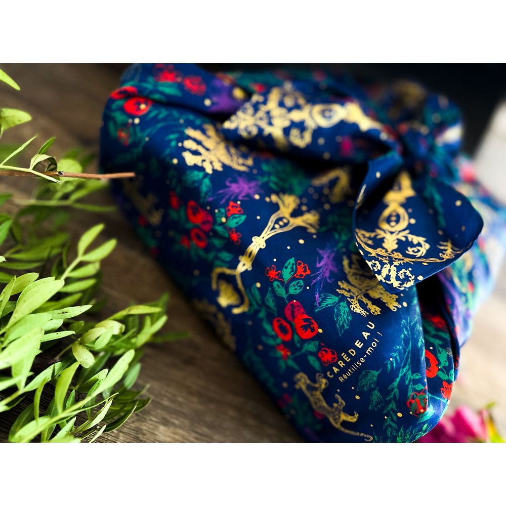 Emballage furoshiki satin luxe made in france 100% coton : le jardin fauvre