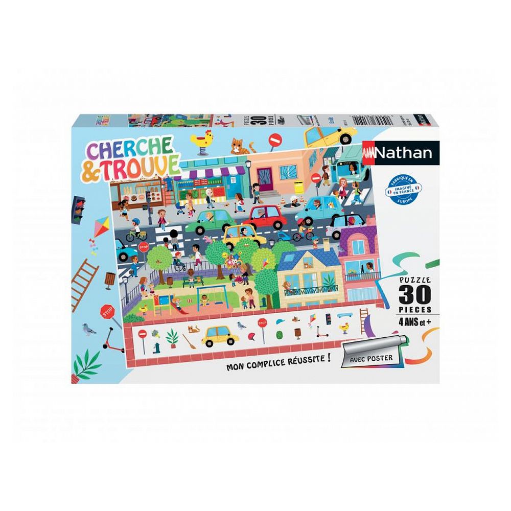 Nathan puzzle cherche et trouve 30 pieces en ville