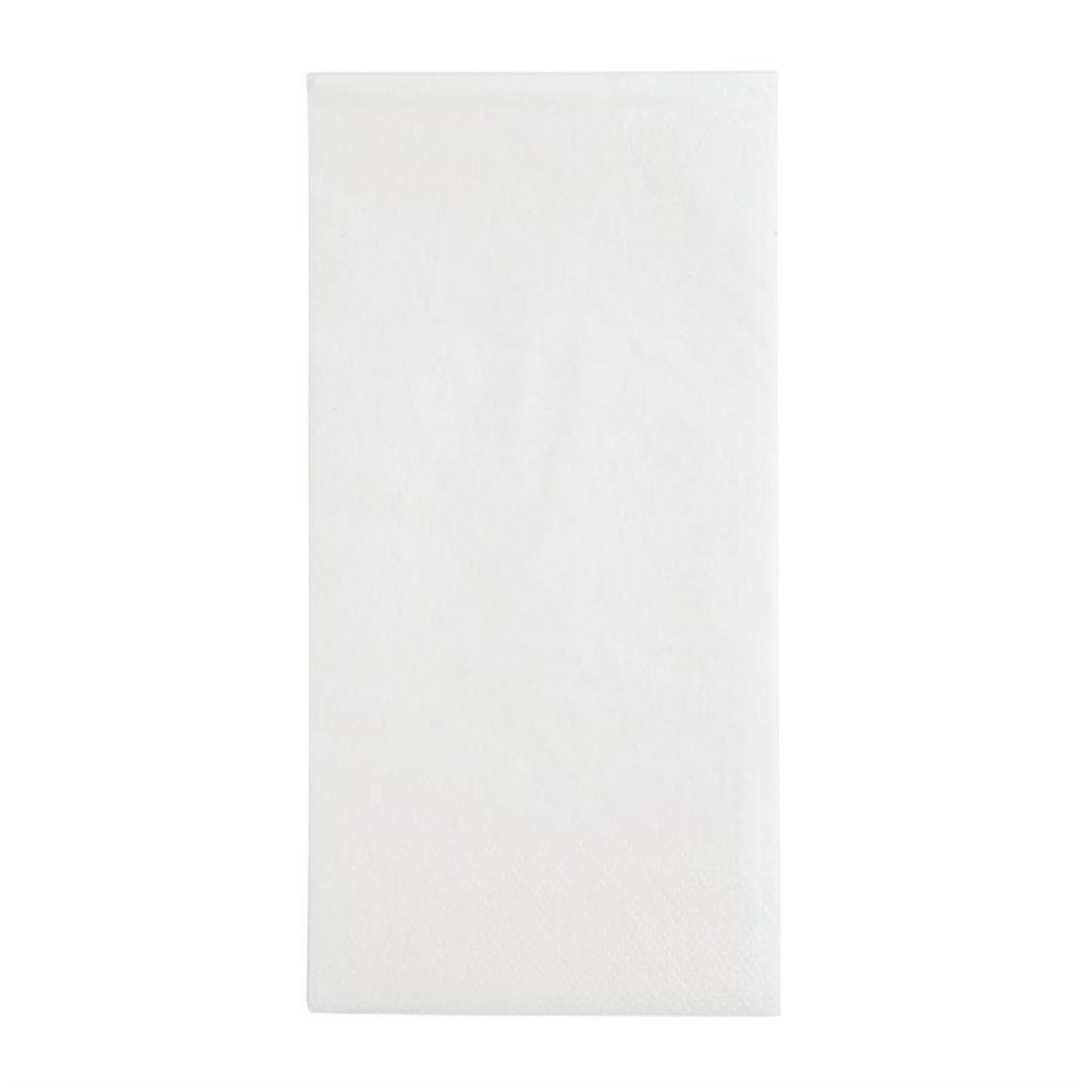 Serviettes dîner recyclable 2 plis format 1/8 400mm blanches - lot de 2000 - fiesta