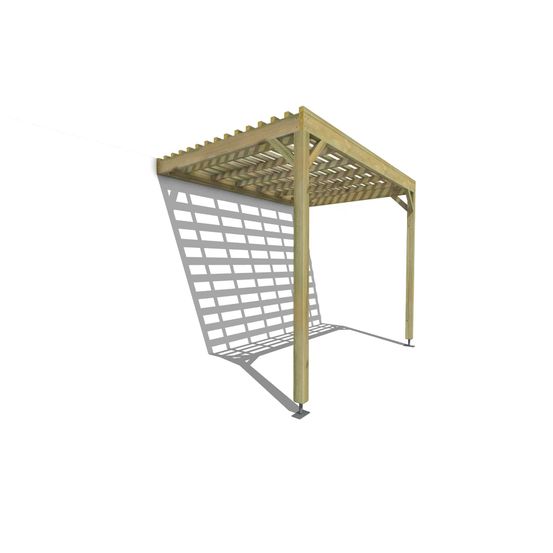 Pergola bois • 3m x 2m • adossée • sens profondeur • lattage bois • livraison comprise