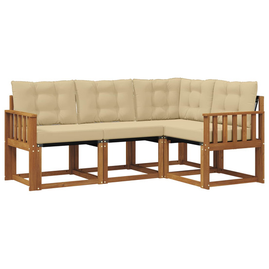 Ensemble de canapés d'extérieur 4 pcs naturel et beige