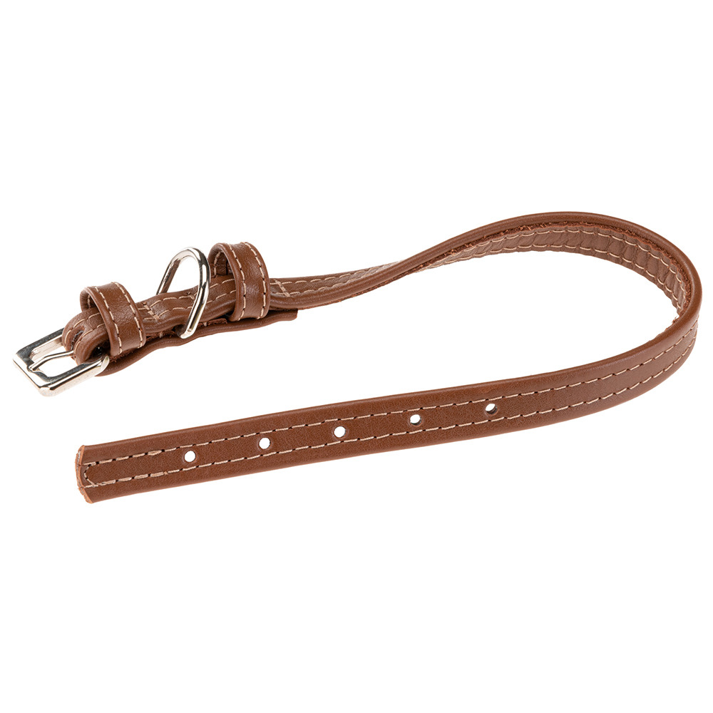 Collier pour chiens vogue cf15/36, cuir véritable, réglable, boucle en métal, marron