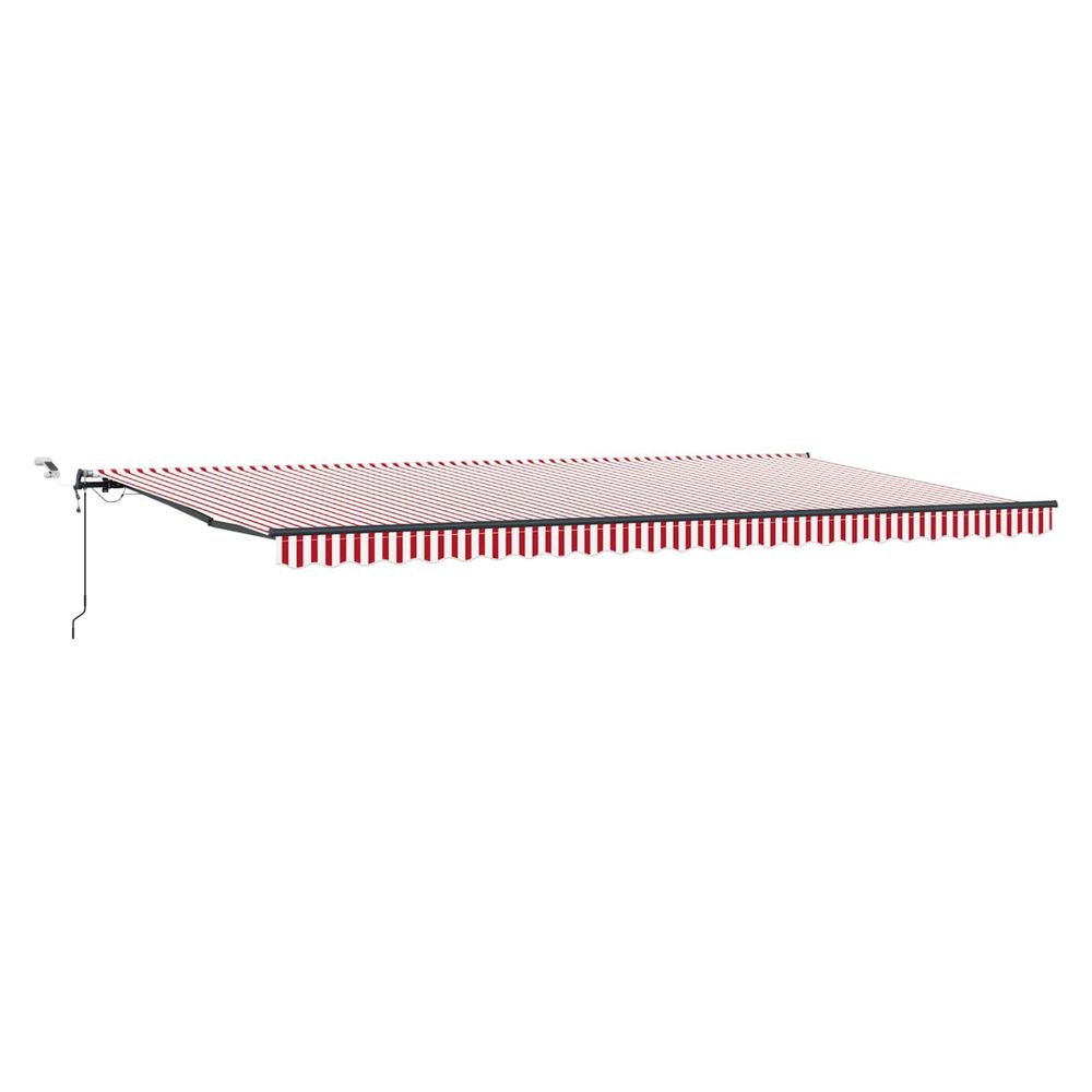 Auvent rétractable rouge et blanc 600 × 300 cm polyester