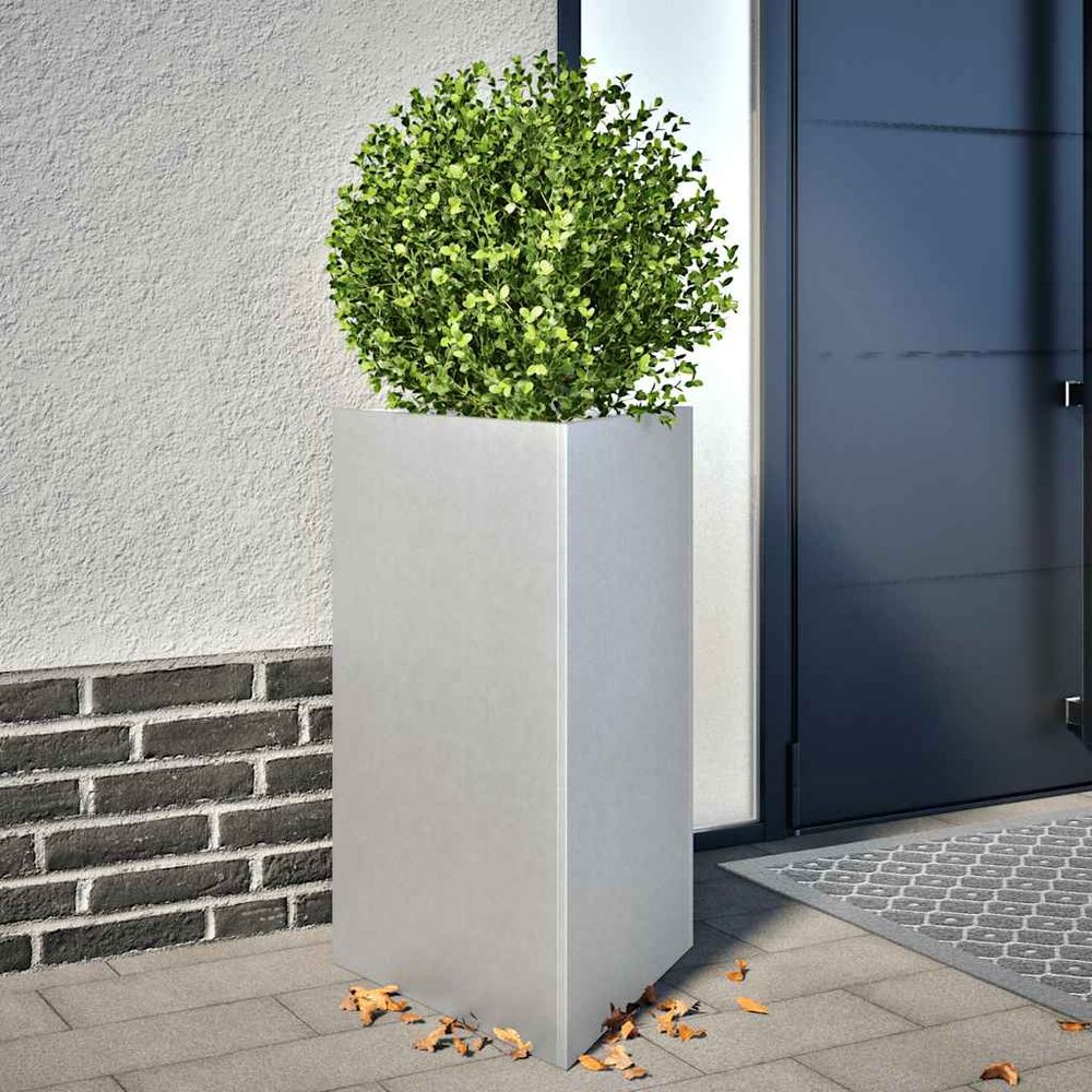 Jardinière surélevée triangulaire en acier galvanisé argenté 75 cm