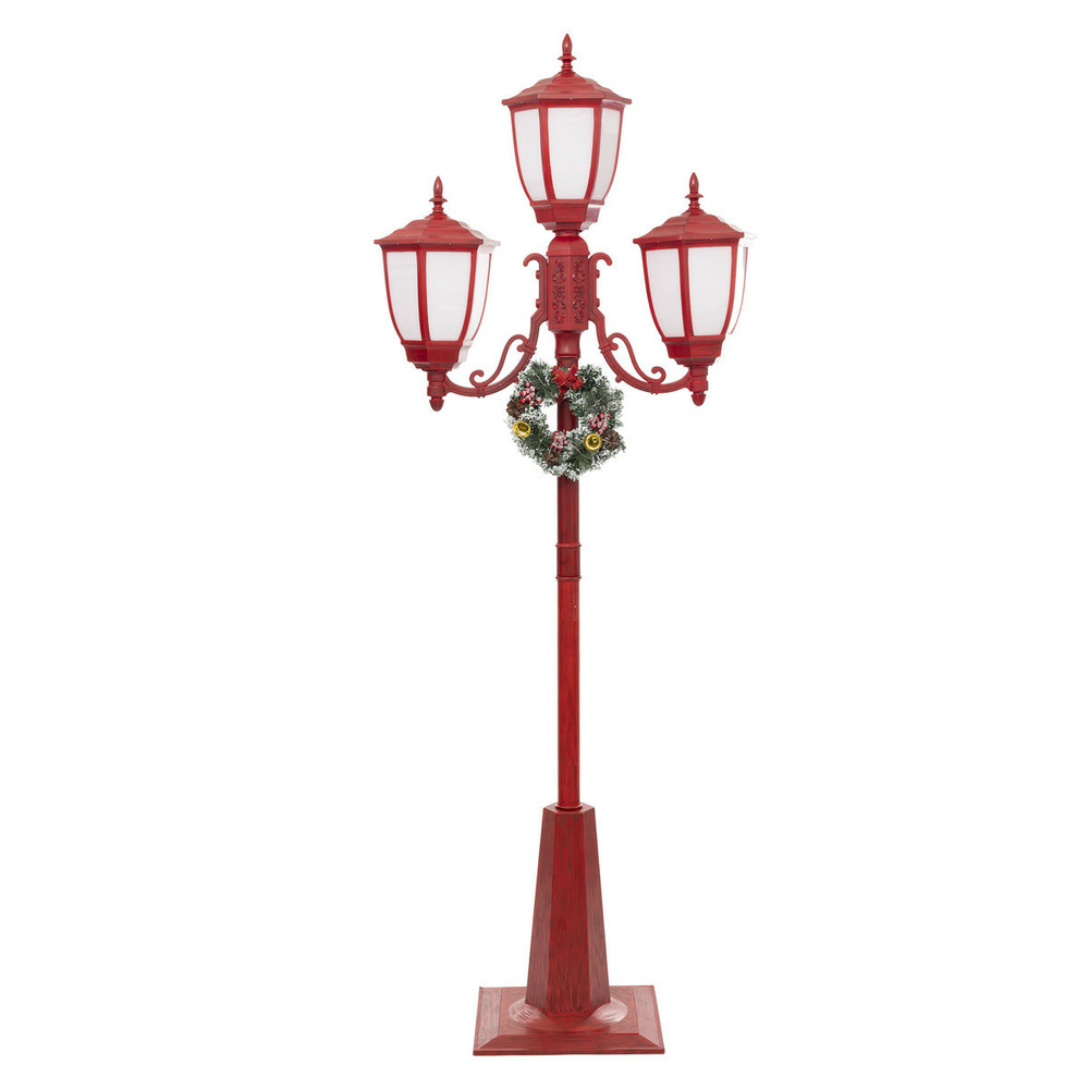 Déco lumineuse intérieur lampadaire rouge 3 lanternes 158 led