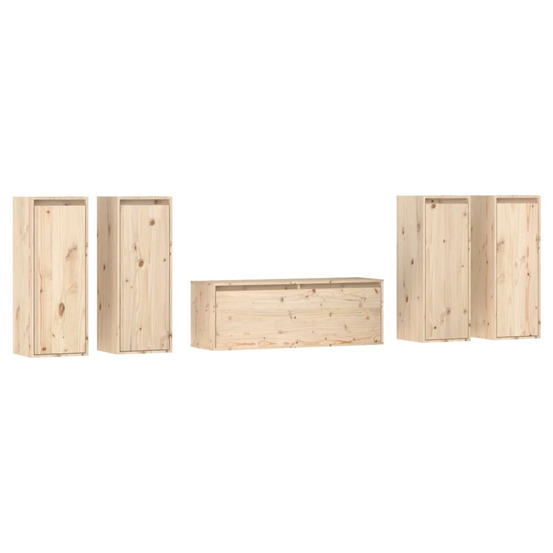 Meubles tv 5 pcs bois massif de pin