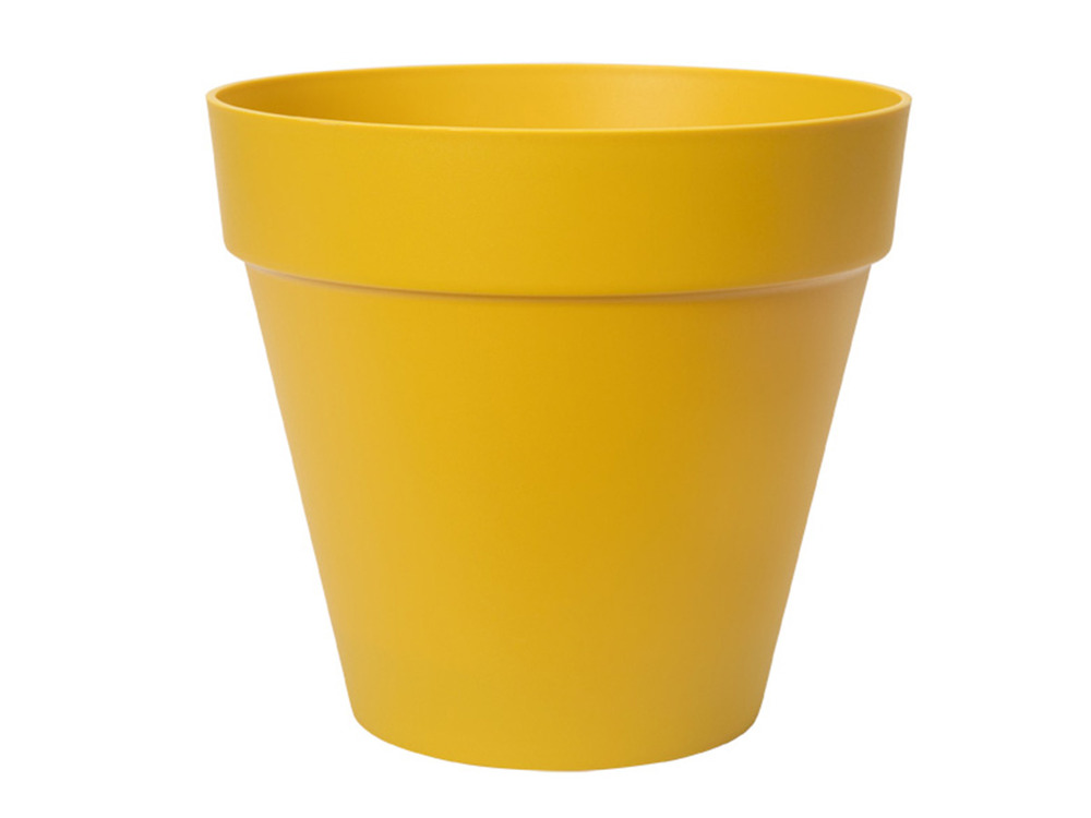 Pot de fleurs rond loft urban - plastique - percé - réservoir - avec roulettes - ø 50 - ocre