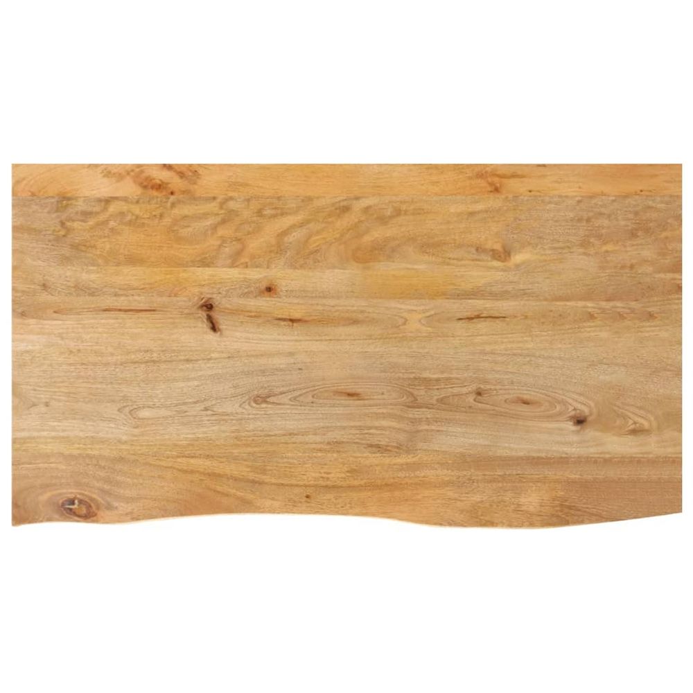 Dessus de table à bord vivant 100x60x3,8cm bois massif manguier