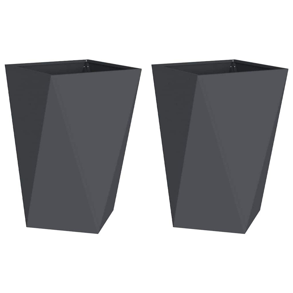 Jardinière d'extérieur 2 pcs anthracite 50 x 50 x 75 cm acier