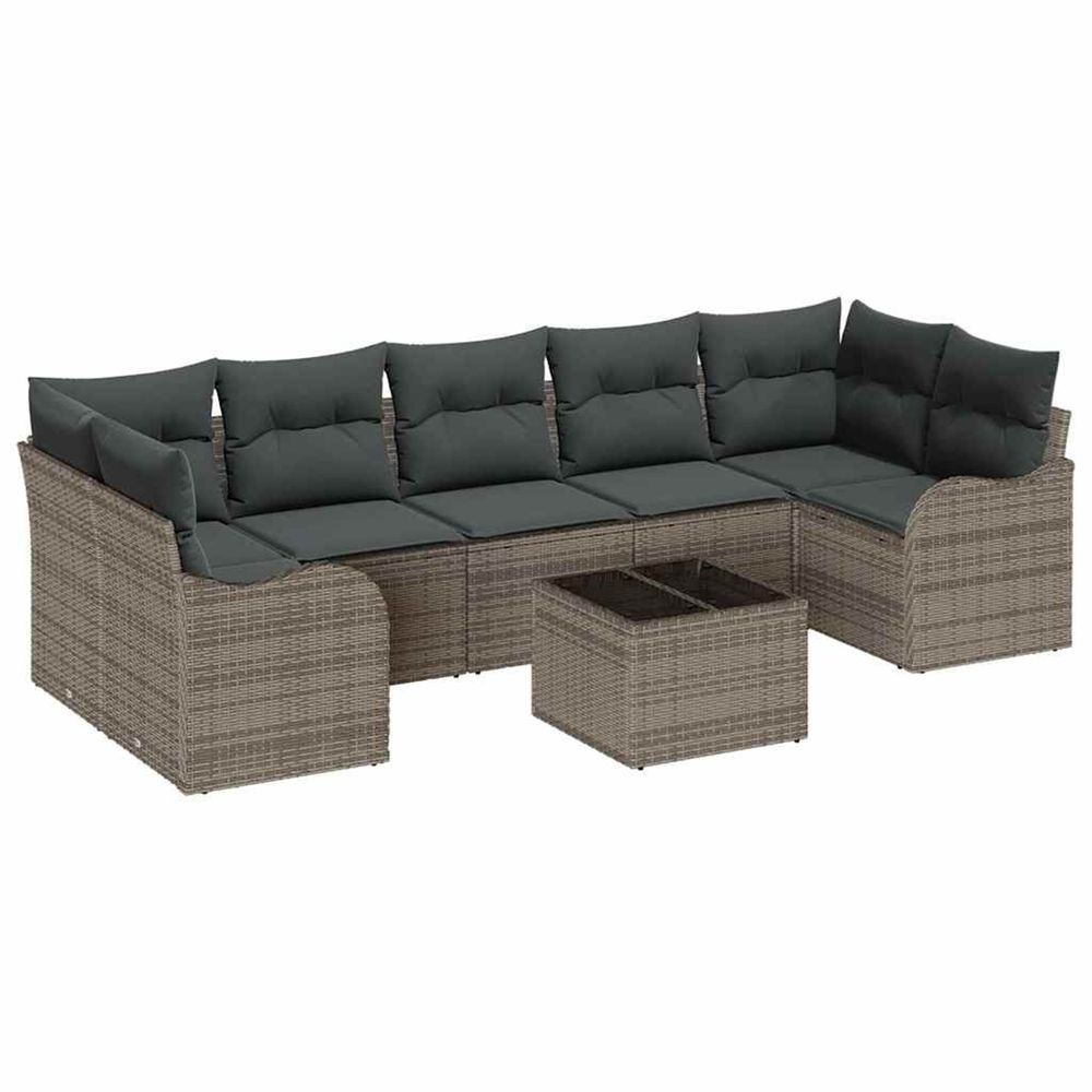 Ensemble de canapé de jardin 8 pc 7-nombre de places gris