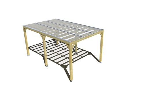 Pergola bois • 3m x 5m • indépendante • sens largeur • couverture étanche transparente incluse • livraison comprise