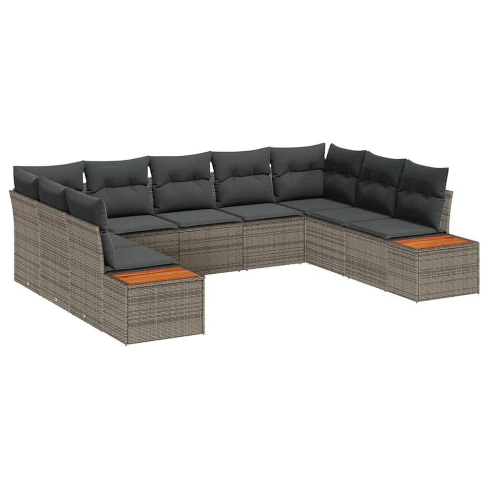 Ensemble de canapé de jardin 5 pc 9-nombre de places gris