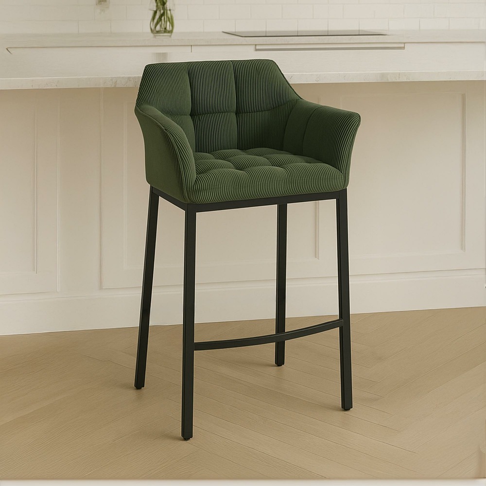 Tabouret de bar damaso b cord avec structure à 4 pieds