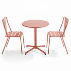 Ensemble table ronde et 2 chaises de jardin bistrot en métal argile